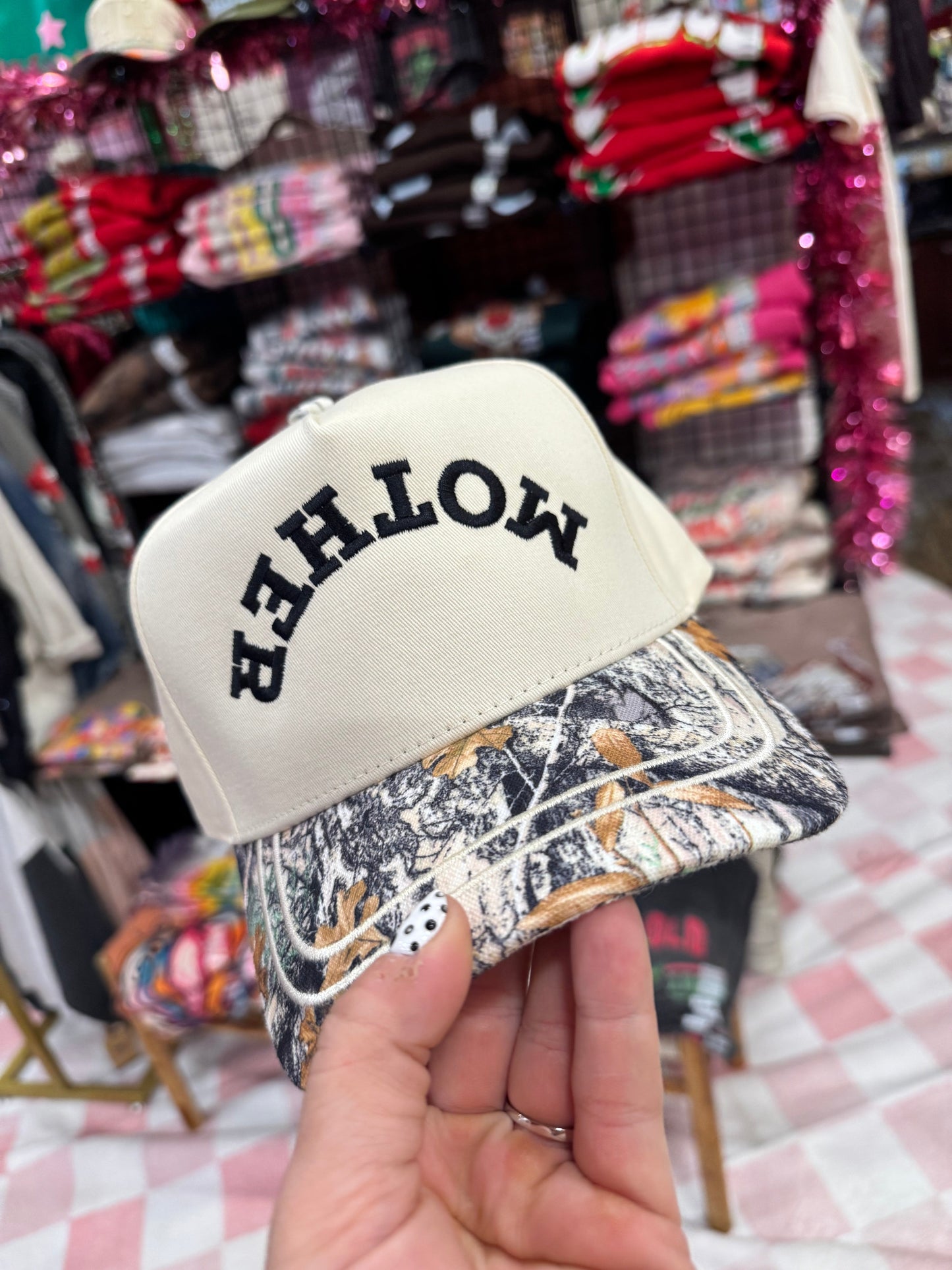 Mother Curve Hat – Camo Bill Adjustable Cap