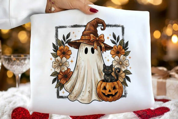 Fall Floral Ghost Graphic Tee