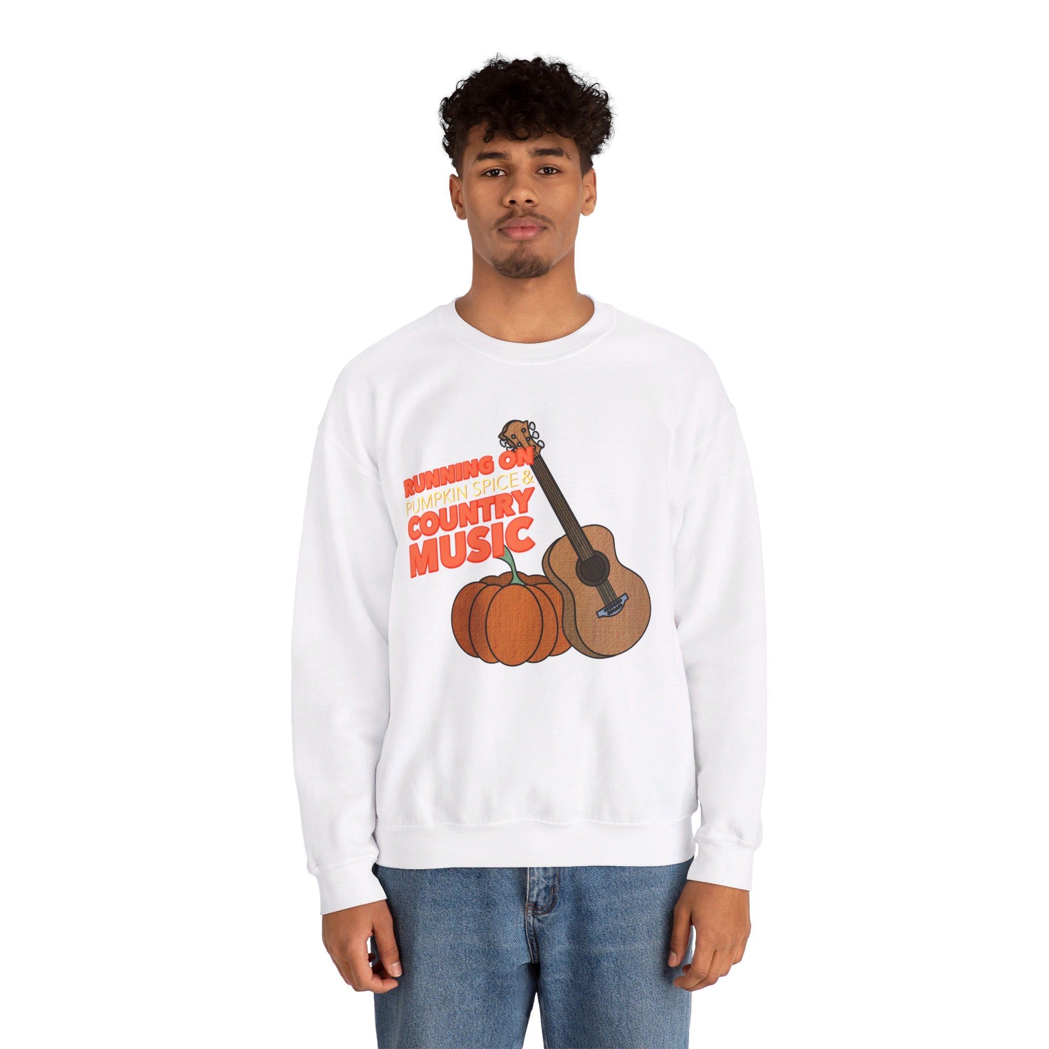 Running on Pumpkin Spice Country Music  Crewneck Sweatshirt