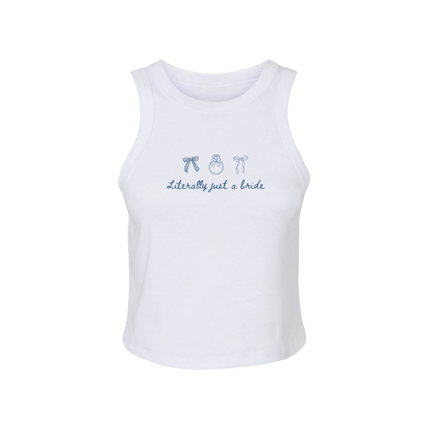 Literally Just a Bride Ribbed Crop Tank – Bridal Lounge Getting Ready Top