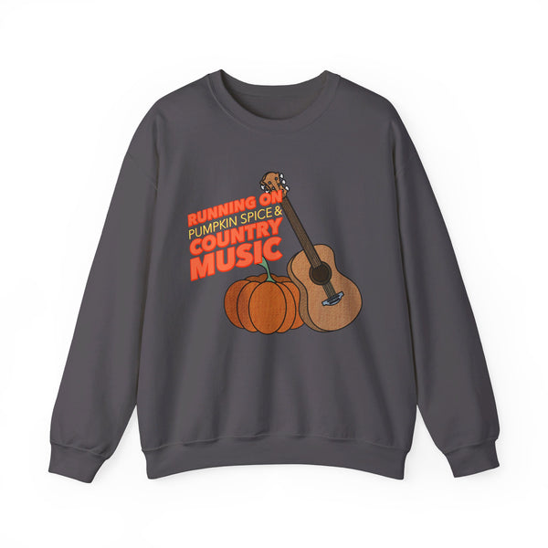 Running on Pumpkin Spice Country Music  Crewneck Sweatshirt