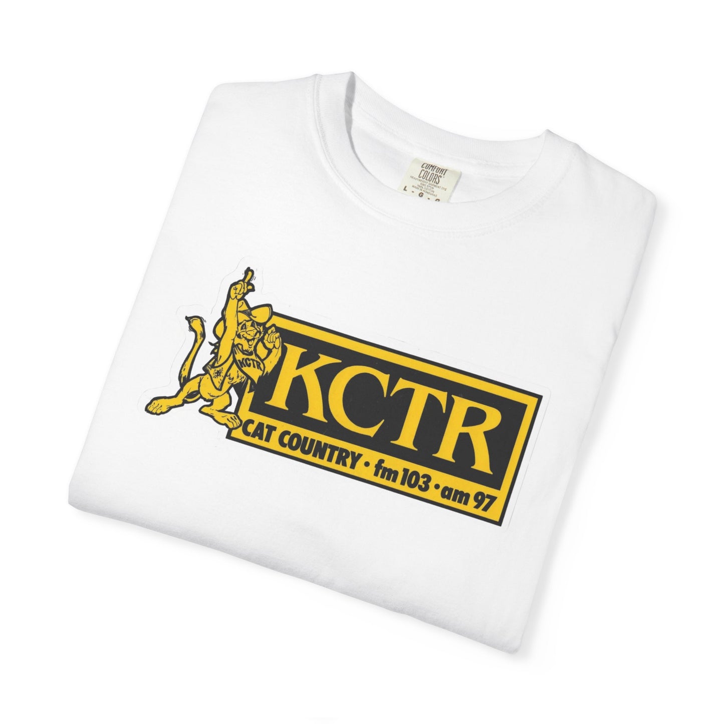 Retro Cat Country 102.9 KCTR Unisex Garment-Dyed T-shirt