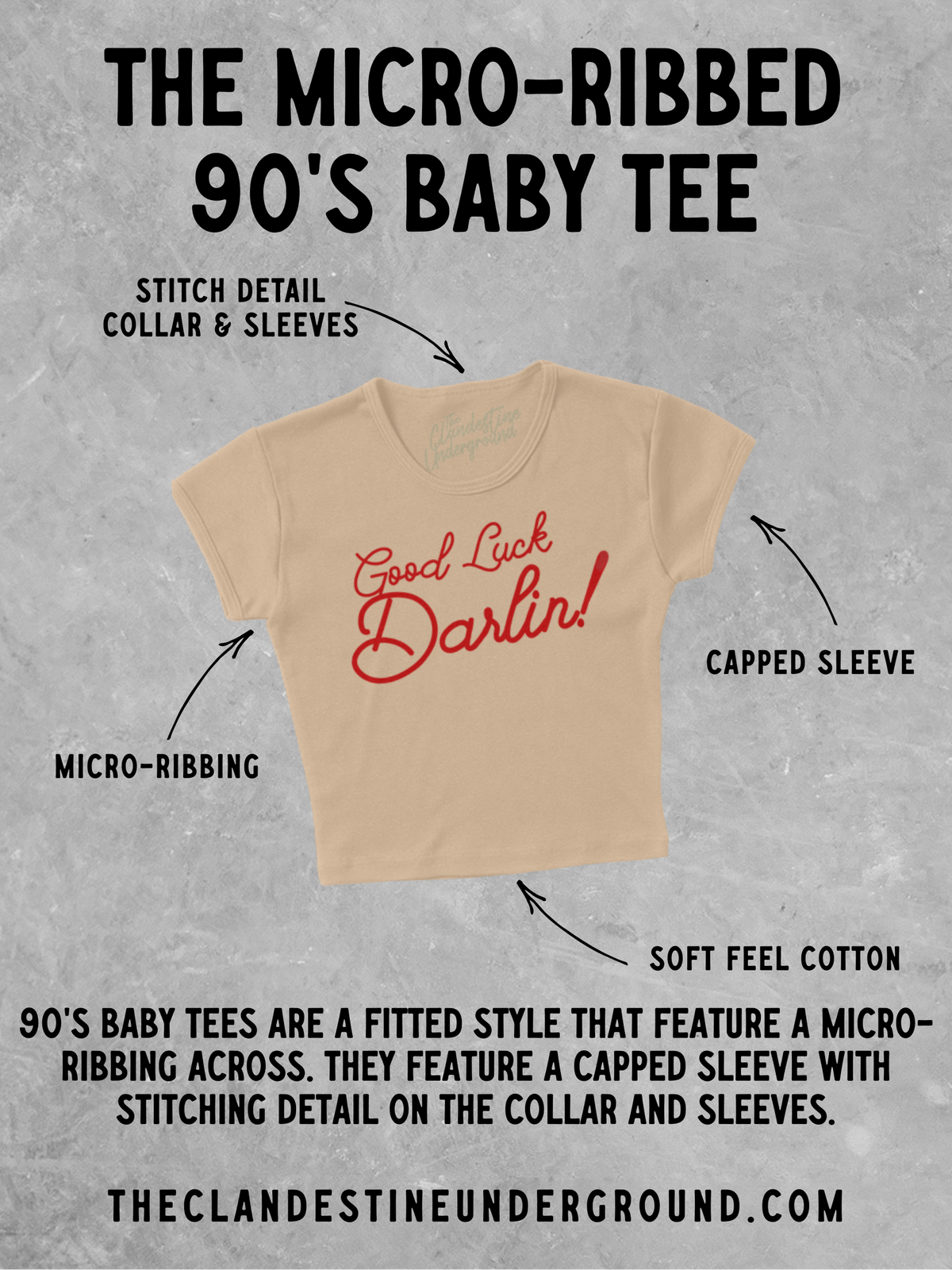 Underground Original Design: Meet Me at the Tailgate! (Orange) Micro-Ribbed Baby Tee