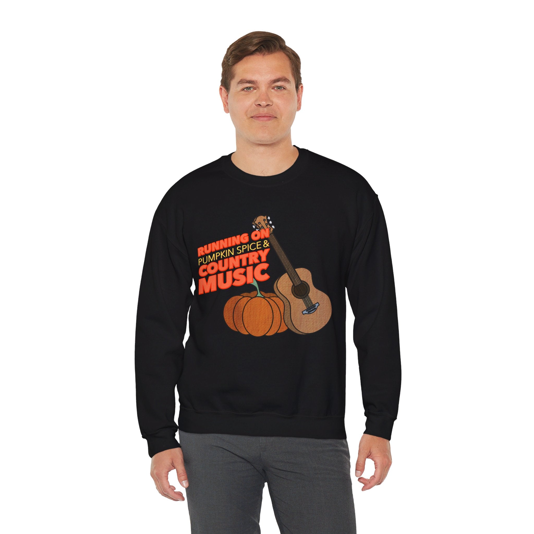 Running on Pumpkin Spice Country Music  Crewneck Sweatshirt