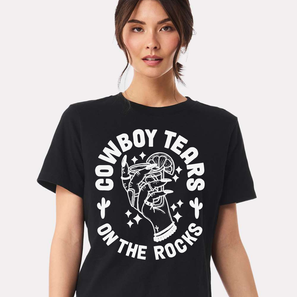 Graphic T Shirt - Cowboy Tears On The Rocks - 100% Cotton