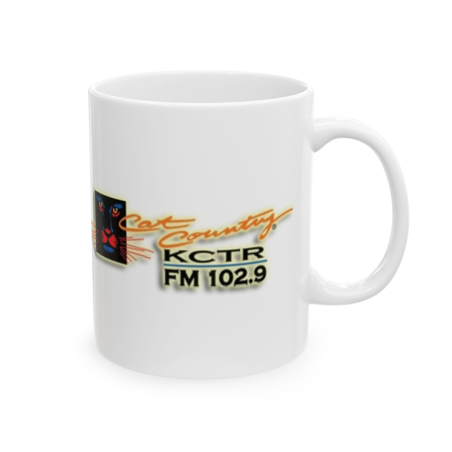 Retro Cat Country 102.9 KCTR Ceramic Mug, (11oz, 15oz)