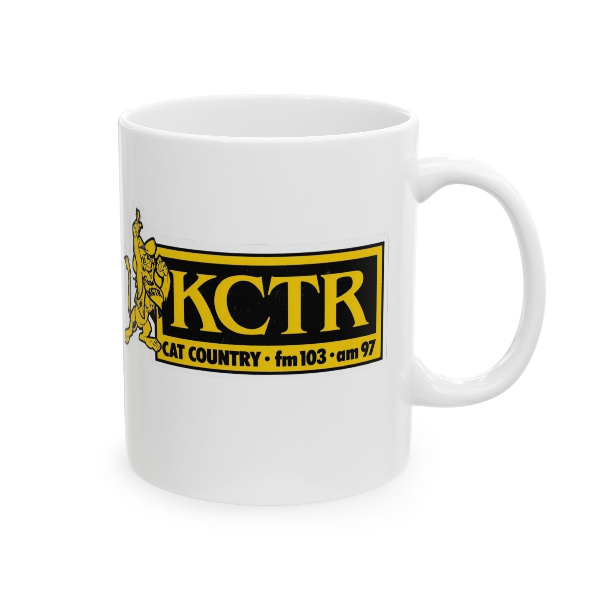 Retro Cat Country 102.9 KCTR Ceramic Mug, (11oz, 15oz)