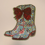 10" Football Cowboy Boots - Sequin Patch