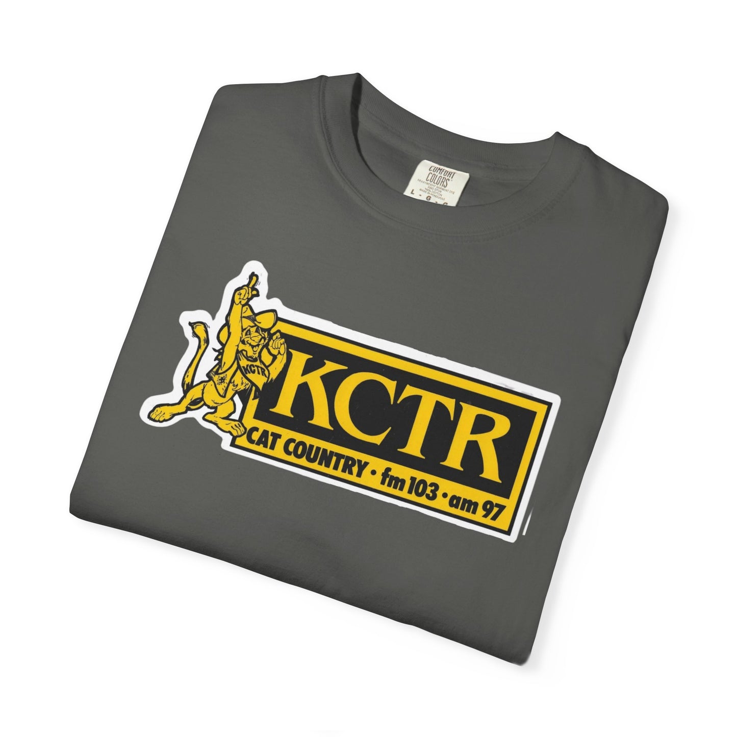Retro Cat Country 102.9 KCTR Unisex Garment-Dyed T-shirt