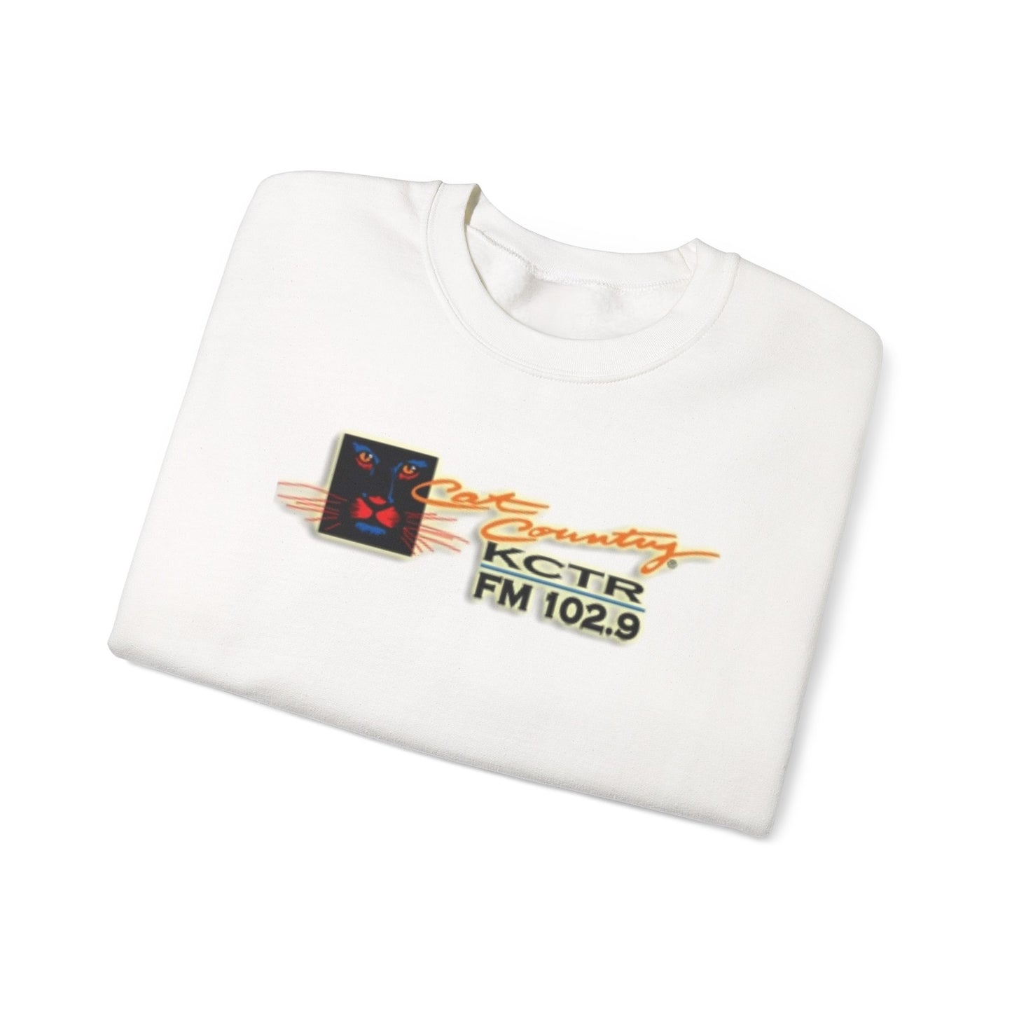 Retro Cat Country 102.9 KCTR Unisex Heavy Blend™ Crewneck Sweatshirt