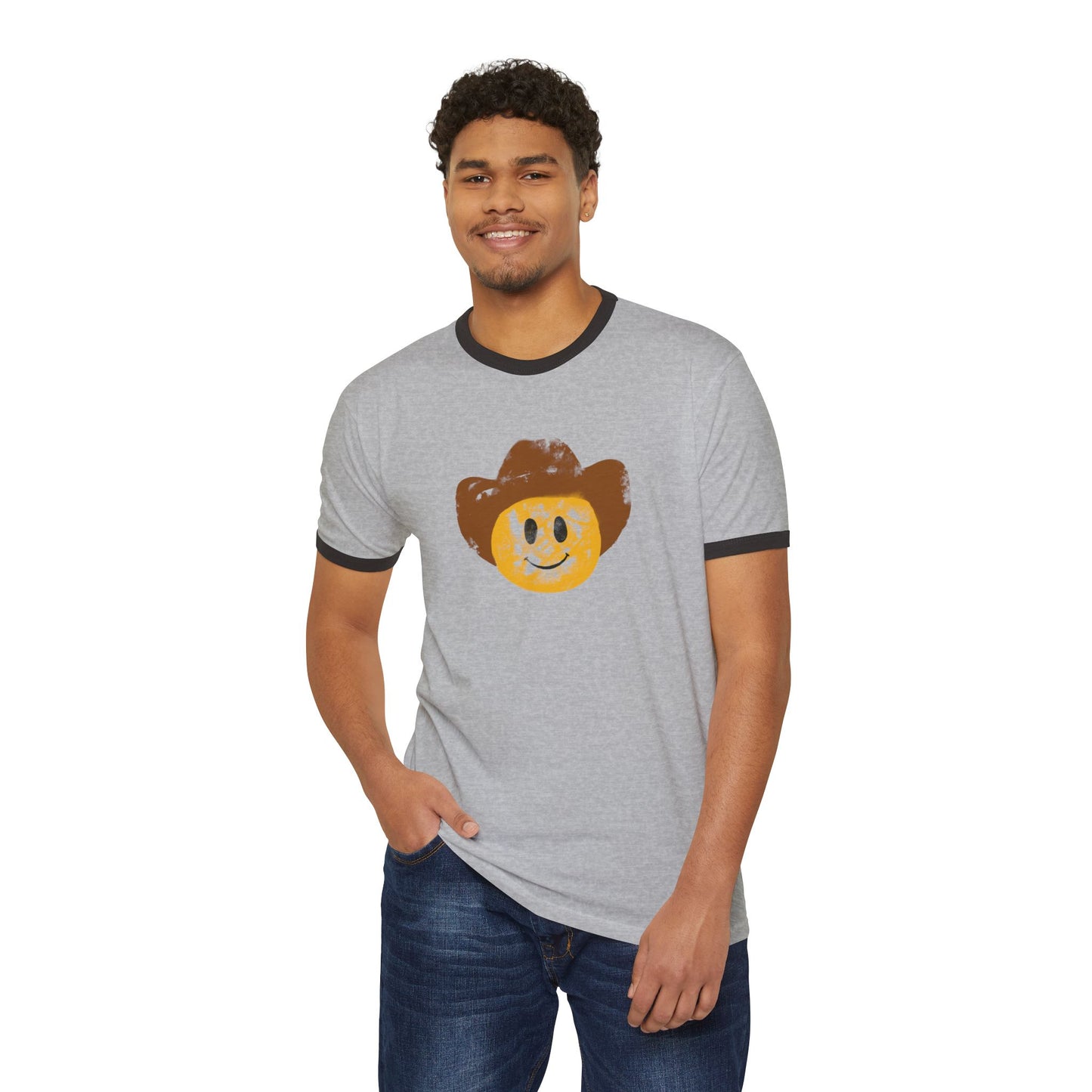 Cowboy Smiley Ringer T-Shirt