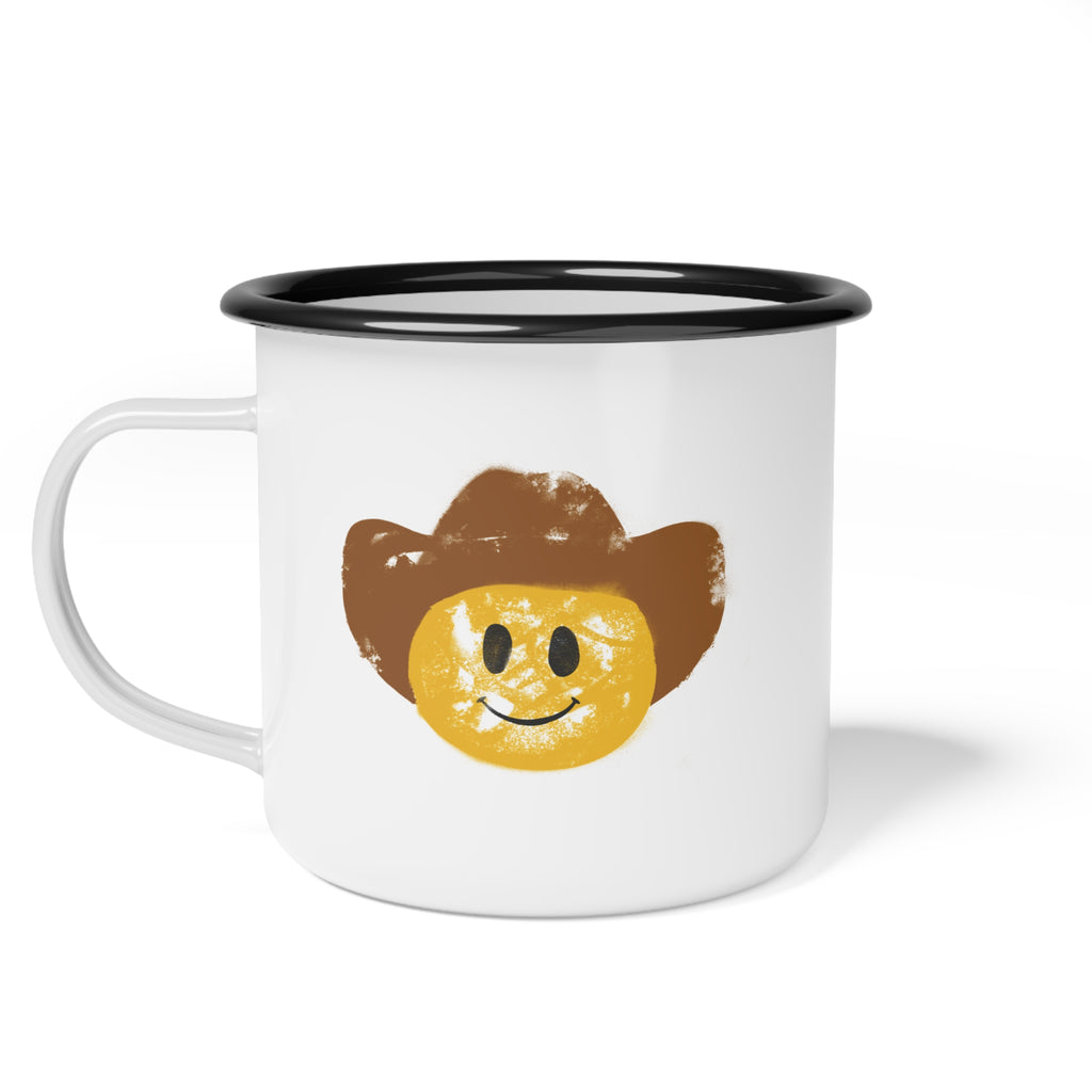 Cowboy Smiley Enamel Mug