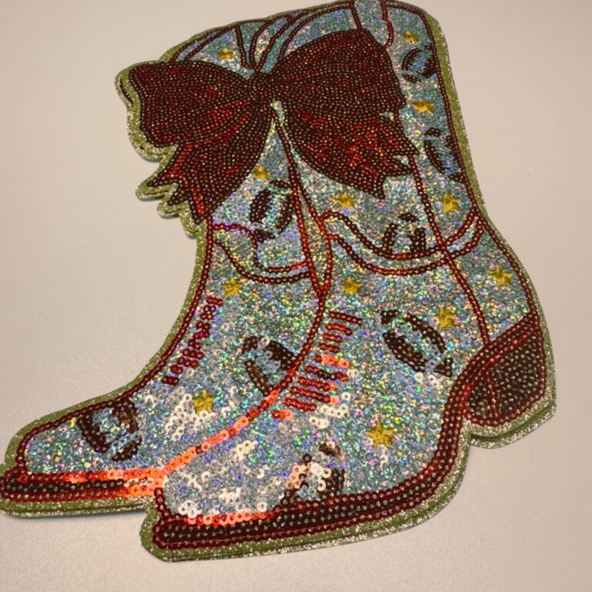 10" Football Cowboy Boots - Sequin Patch