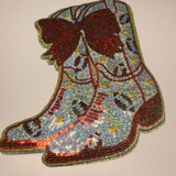 10" Football Cowboy Boots - Sequin Patch
