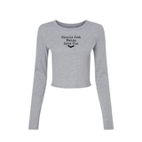 Ghouls Just Wanna Have Fun Fitted Long Sleeve Crop Tee