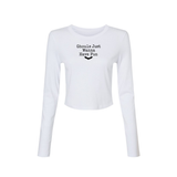 Ghouls Just Wanna Have Fun Fitted Long Sleeve Crop Tee