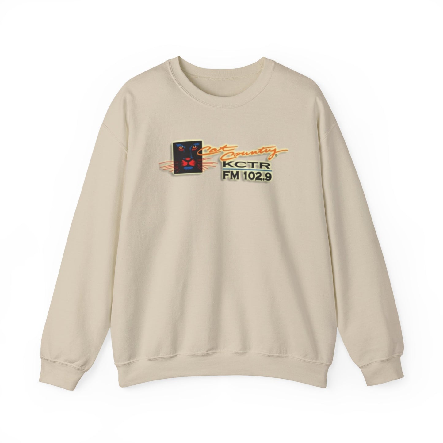 Retro Cat Country 102.9 KCTR Unisex Heavy Blend™ Crewneck Sweatshirt