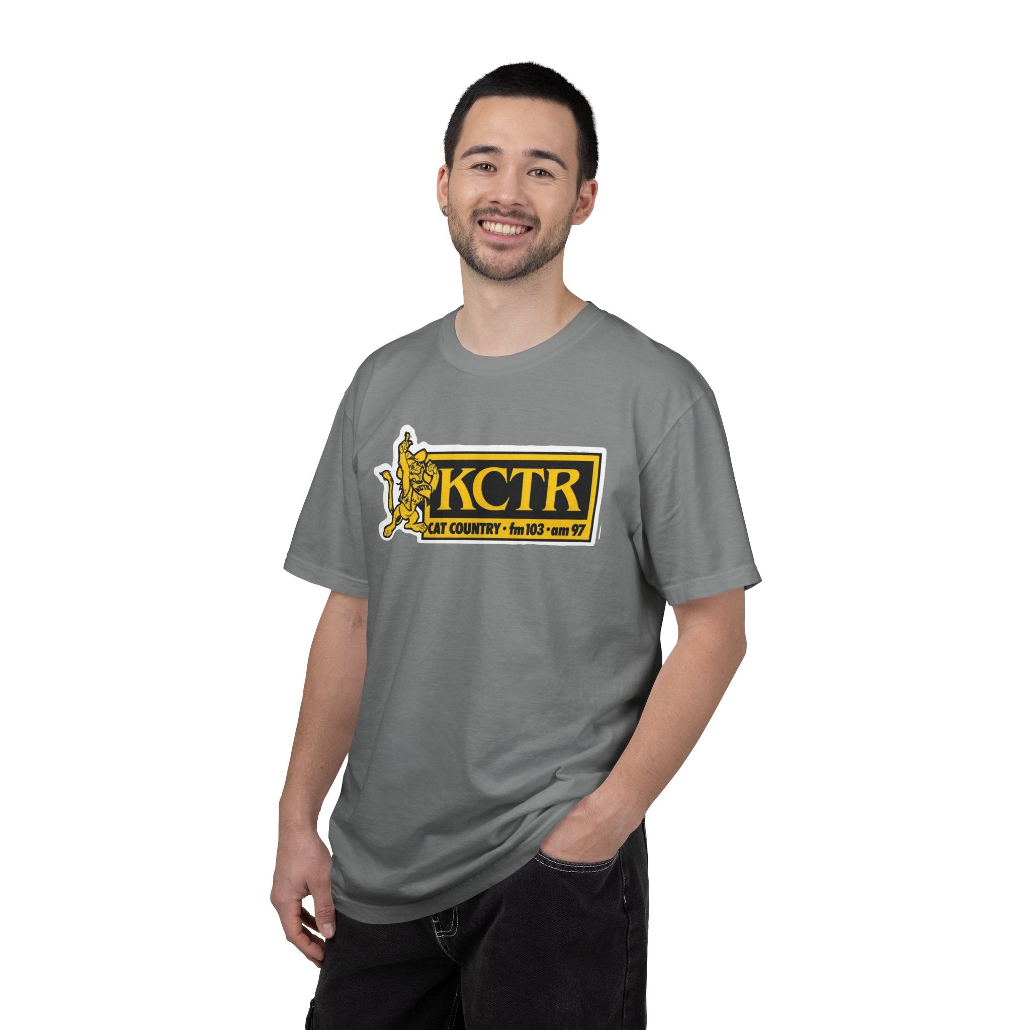 Retro Cat Country 102.9 KCTR Unisex Garment-Dyed T-shirt