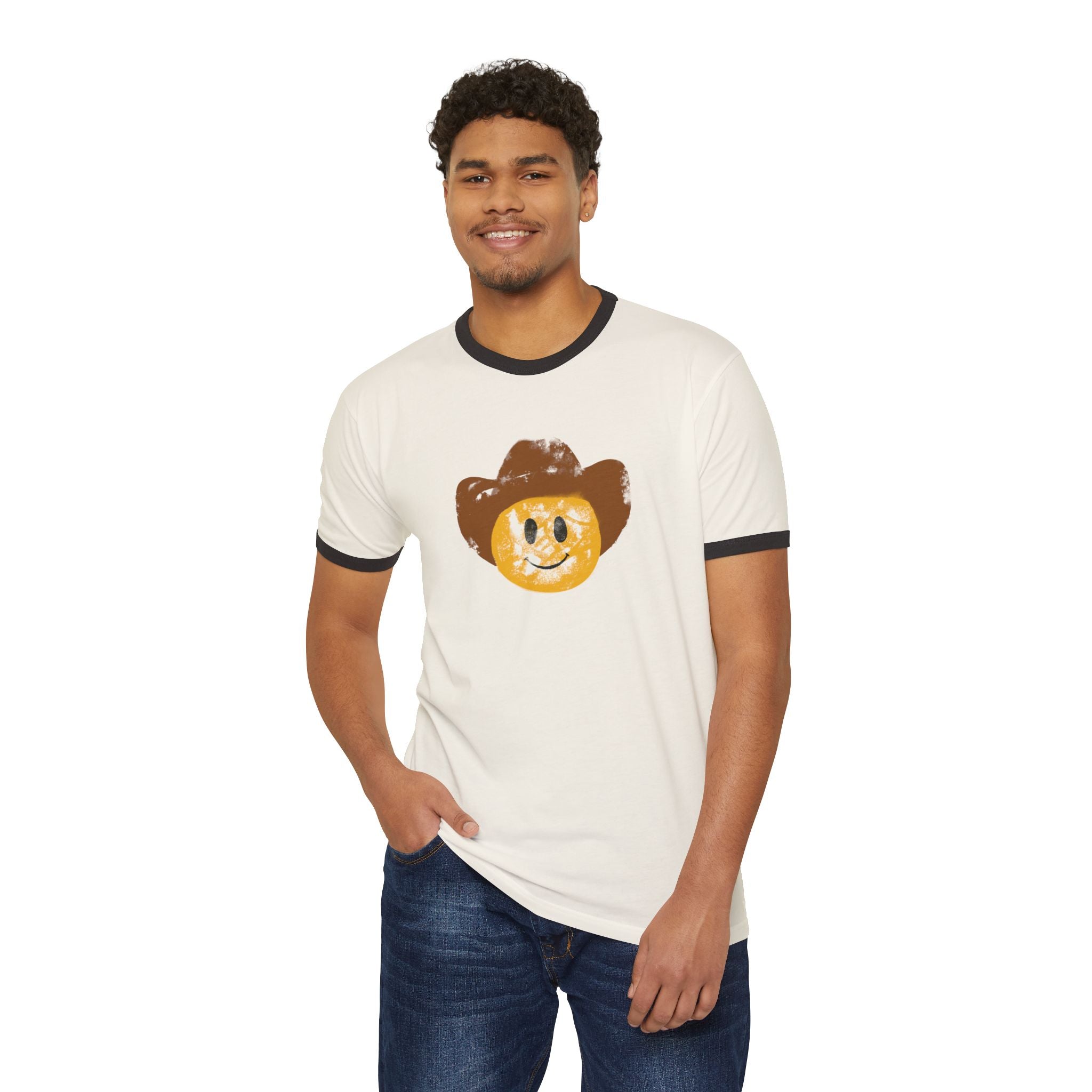 Cowboy Smiley Ringer T-Shirt
