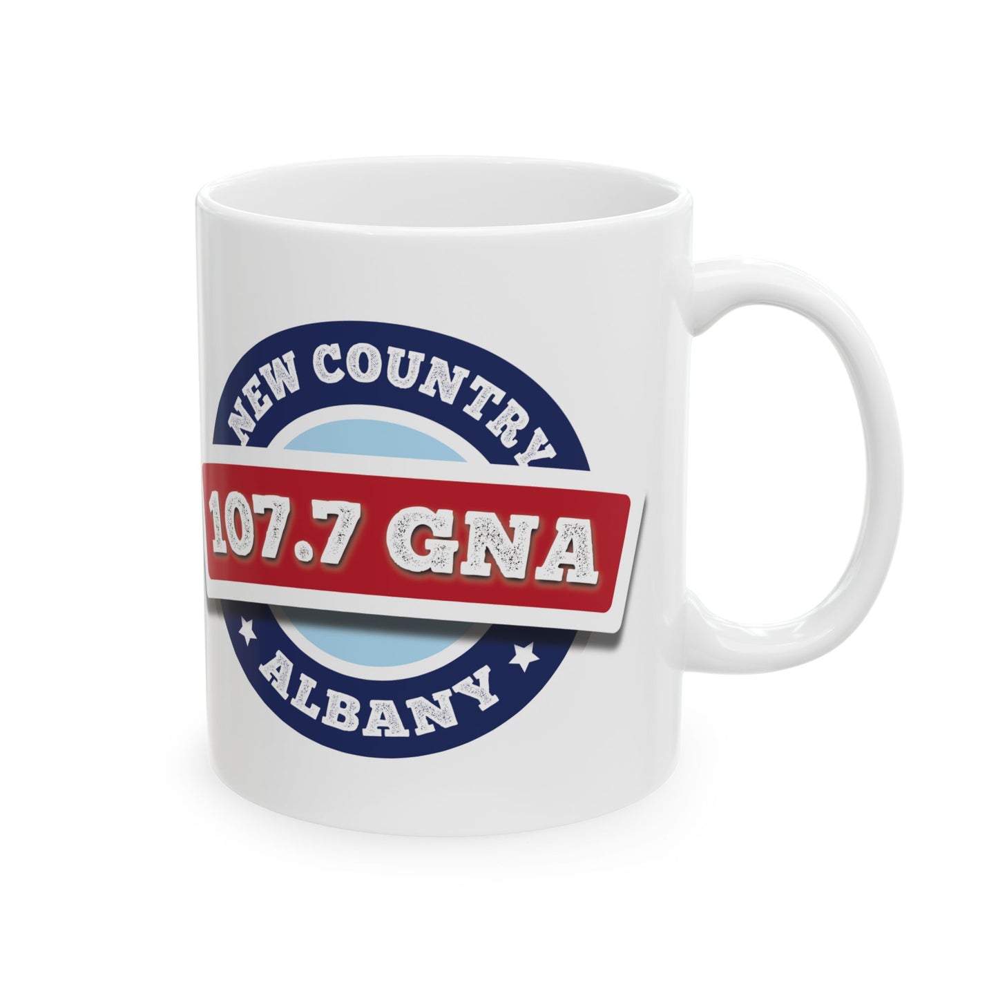 107.7 GNA New Country Ceramic Mug, (11oz, 15oz)