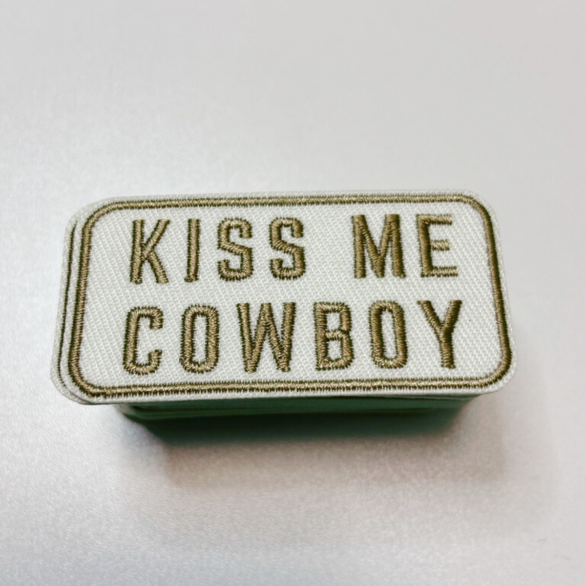 2.5" Kiss Me Cowboy - Embroidered Hat Patch