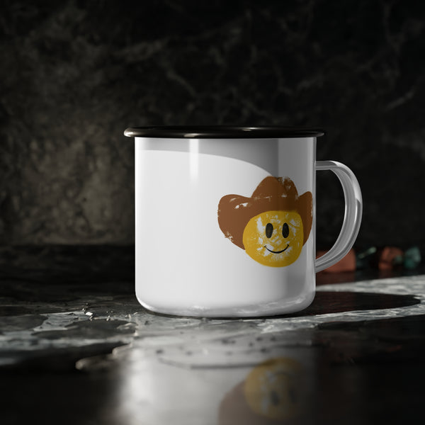 Cowboy Smiley Enamel Mug