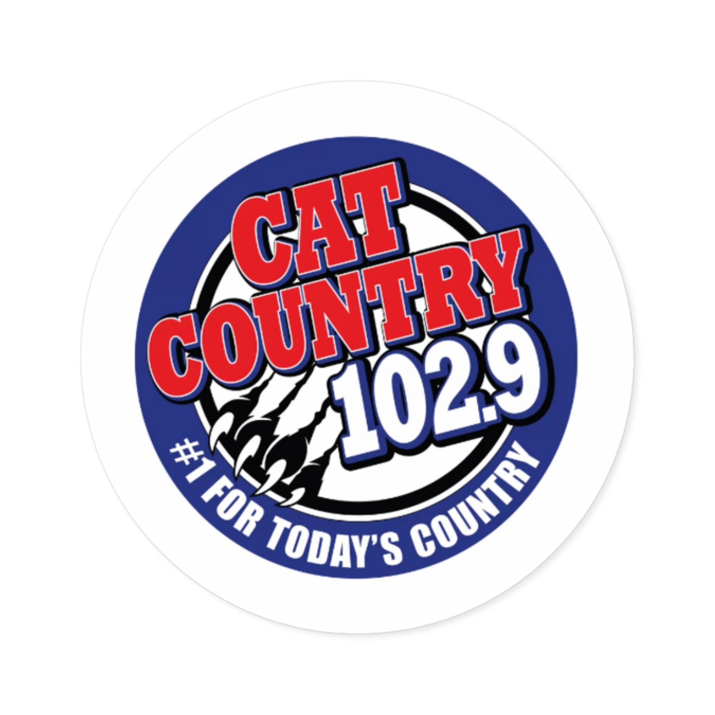 Cat Country 102.9 KCTR Round Stickers, Indoor\Outdoor