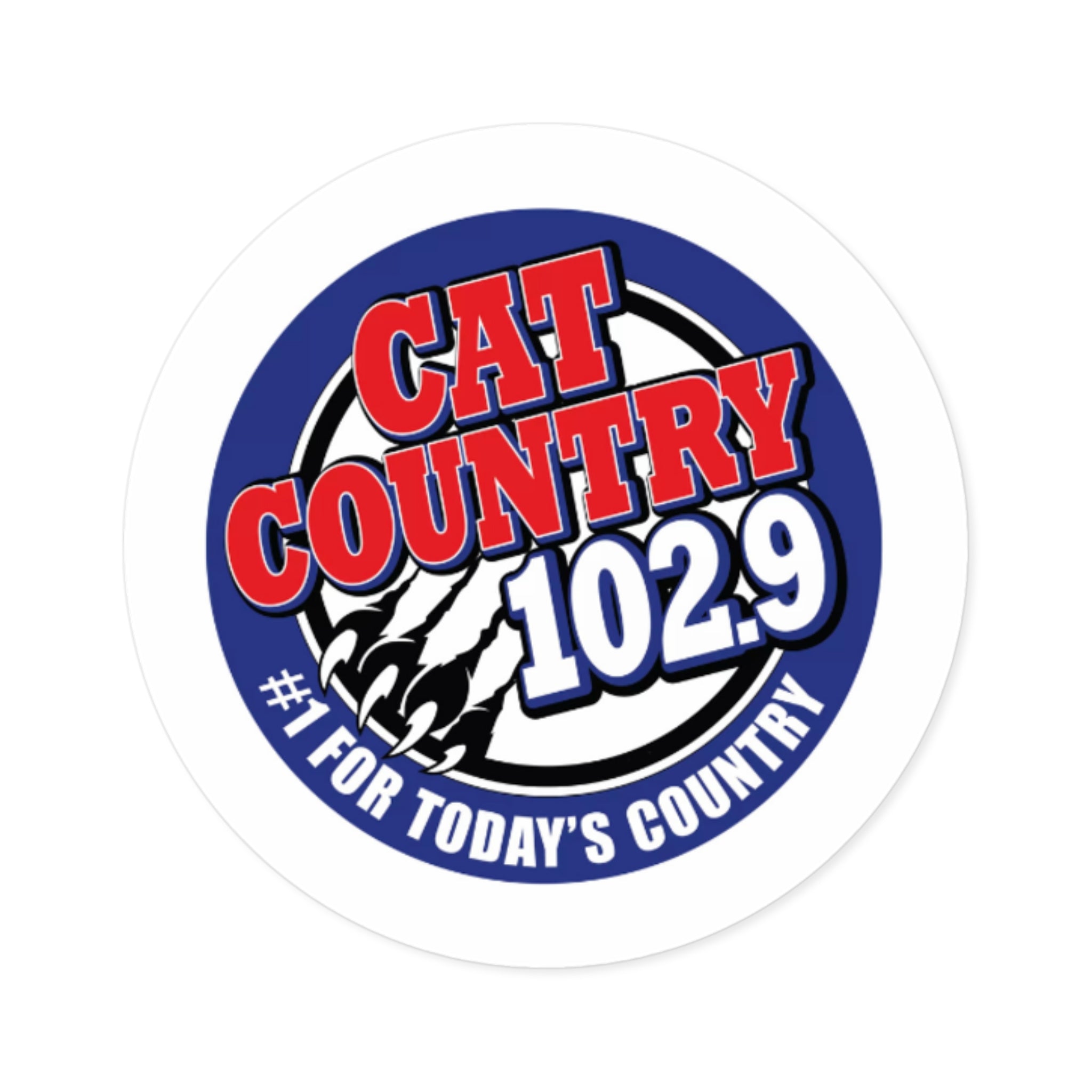 Cat Country 102.9 KCTR Round Stickers, Indoor\Outdoor