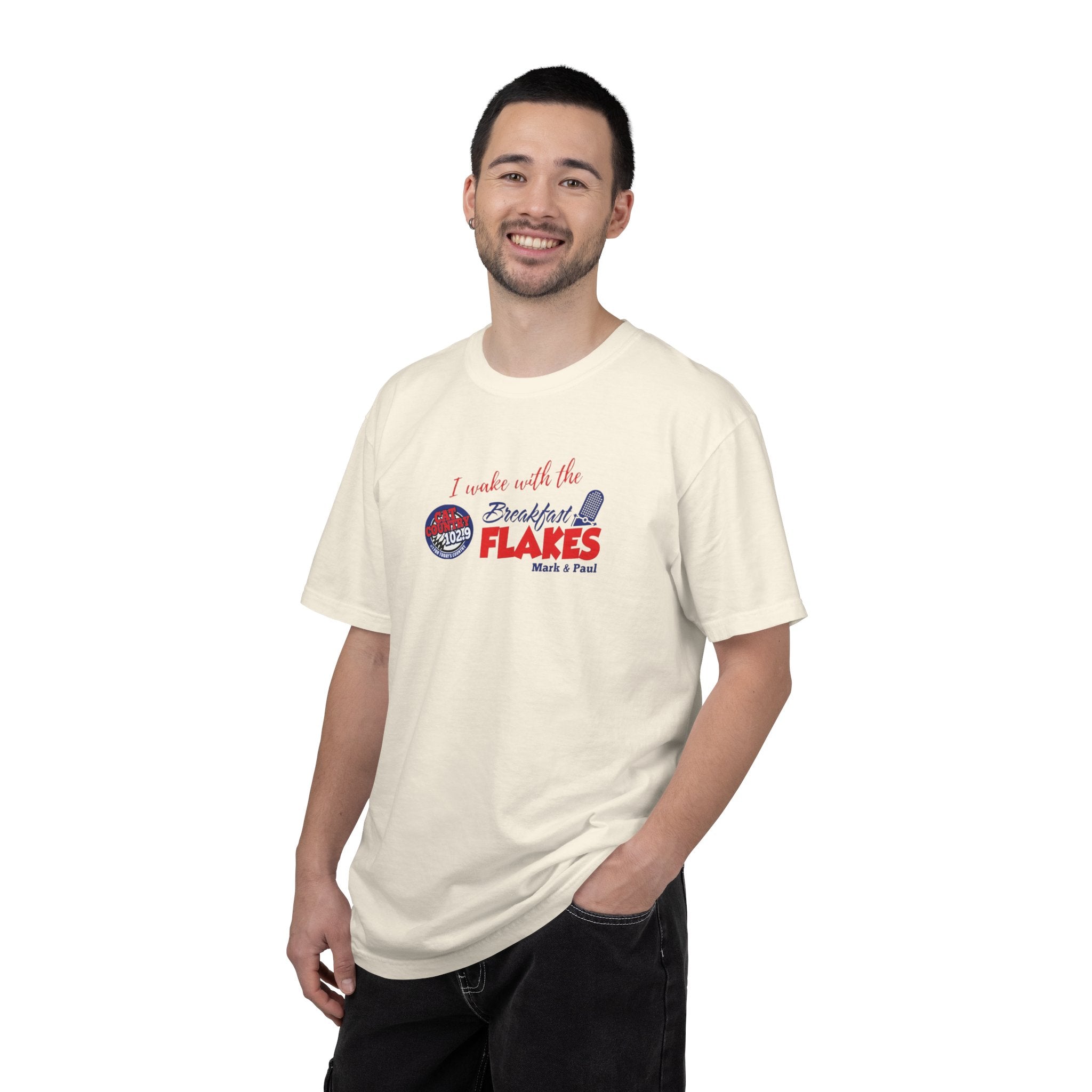 Breakfast Flakes Cat Country 102.9 KCTR Unisex Garment-Dyed T-shirt