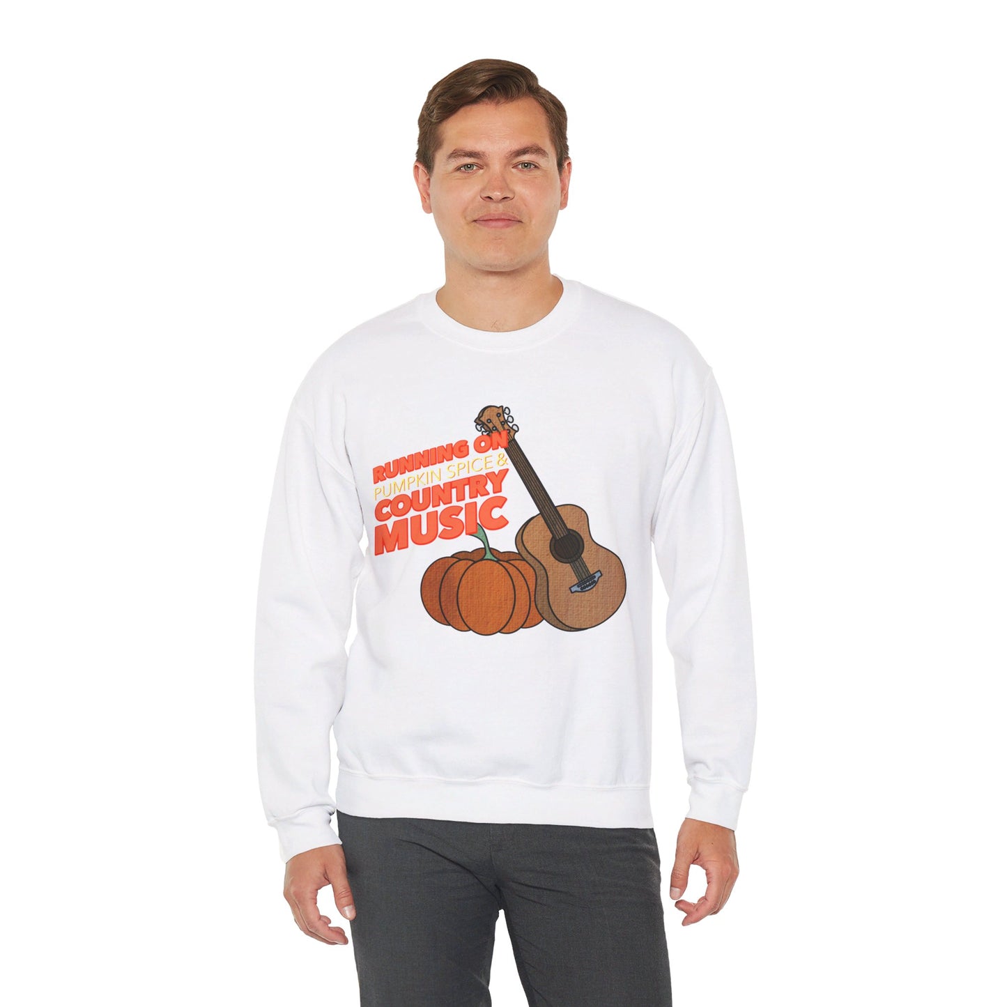 Running on Pumpkin Spice Country Music  Crewneck Sweatshirt