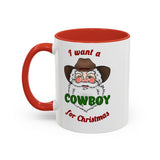 Cowboy for Christmas Accent Coffee Mug (11, 15oz)
