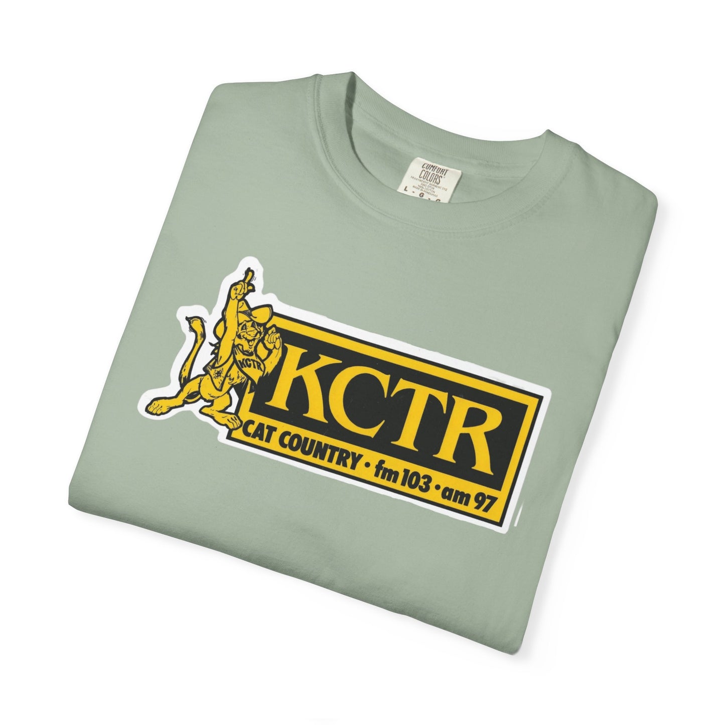 Retro Cat Country 102.9 KCTR Unisex Garment-Dyed T-shirt