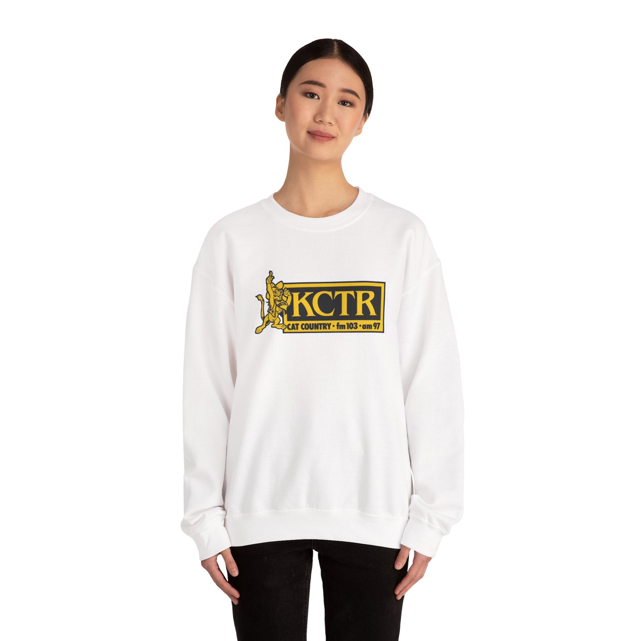 Retro Cat Country 102.9 KCTR Unisex Heavy Blend™ Crewneck Sweatshirt