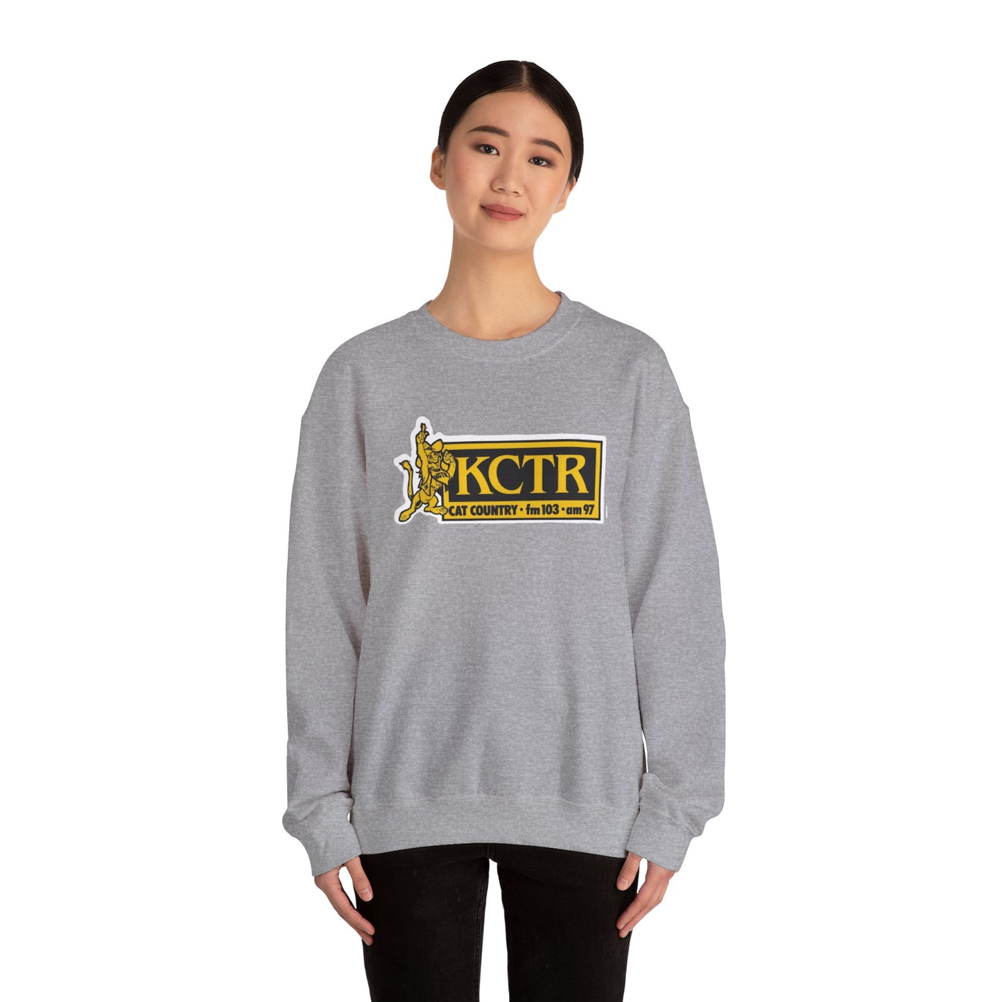 Retro Cat Country 102.9 KCTR Unisex Heavy Blend™ Crewneck Sweatshirt