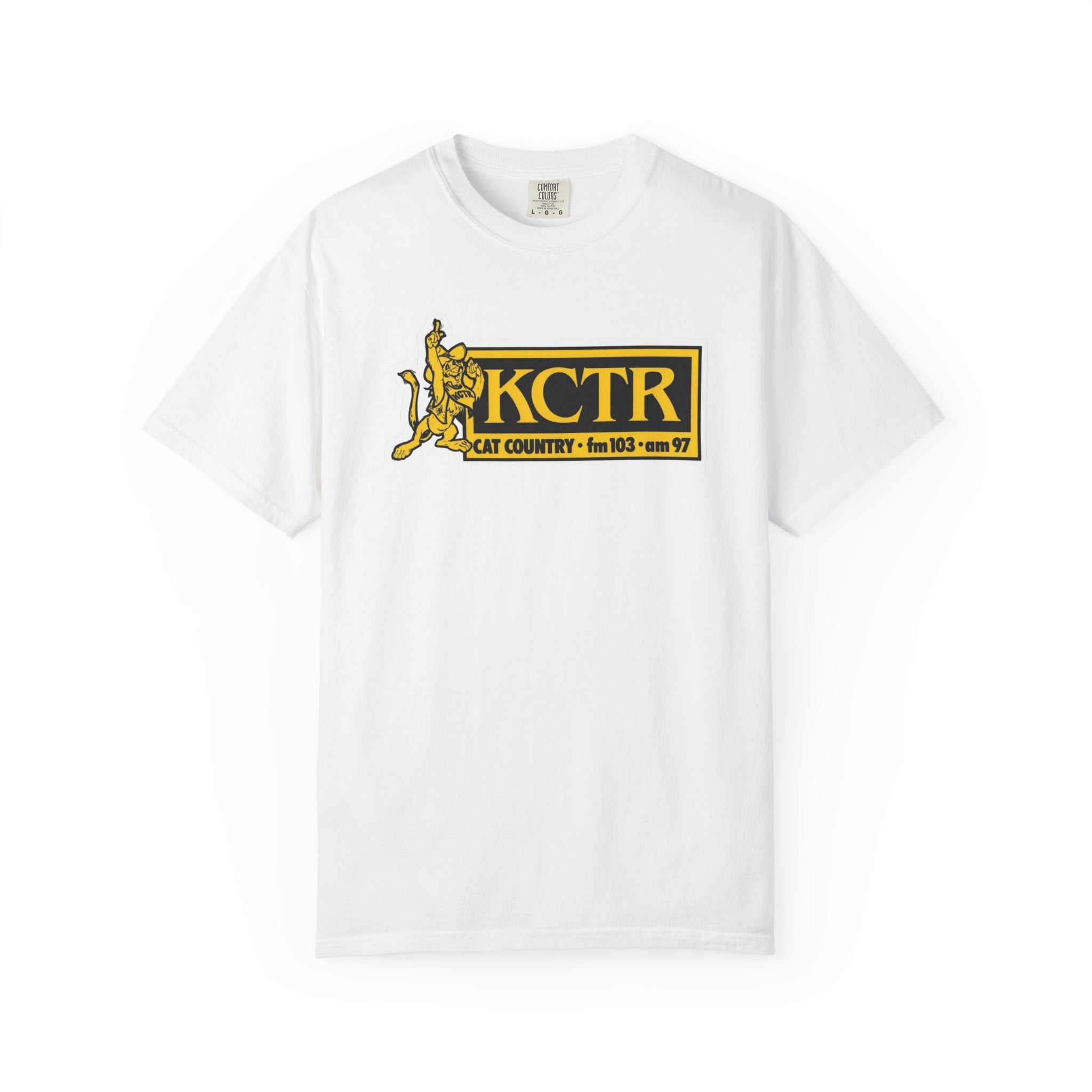 Retro Cat Country 102.9 KCTR Unisex Garment-Dyed T-shirt