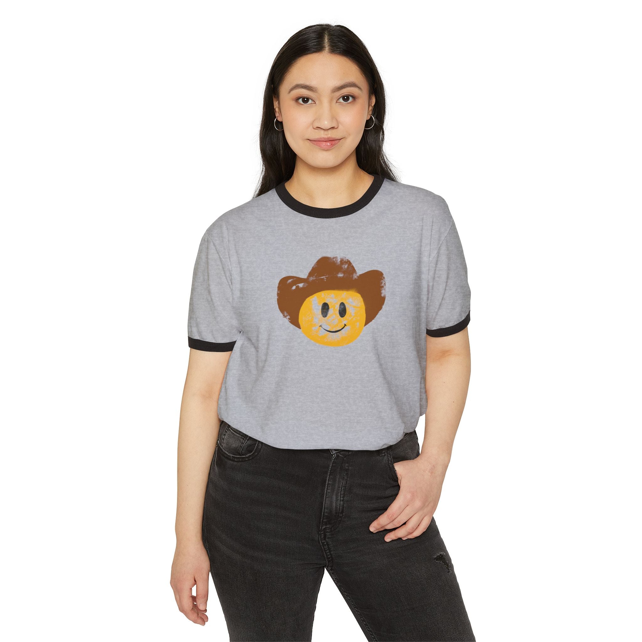 Cowboy Smiley Ringer T-Shirt