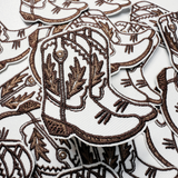 2" Cowboy Boots in BROWN - Embroidered Hat Patch