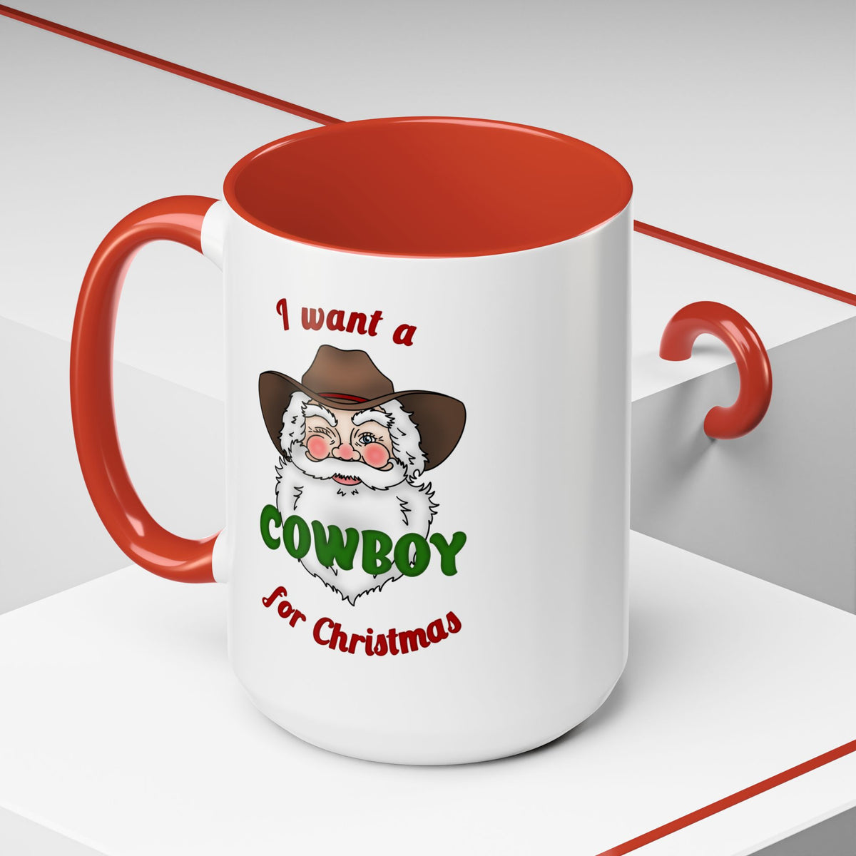 Cowboy for Christmas Accent Coffee Mug (11, 15oz)