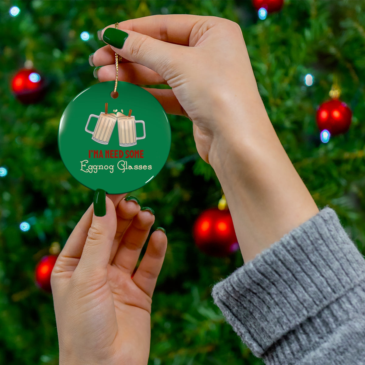 I'ma Need Some Eggnog Glasses Ornament