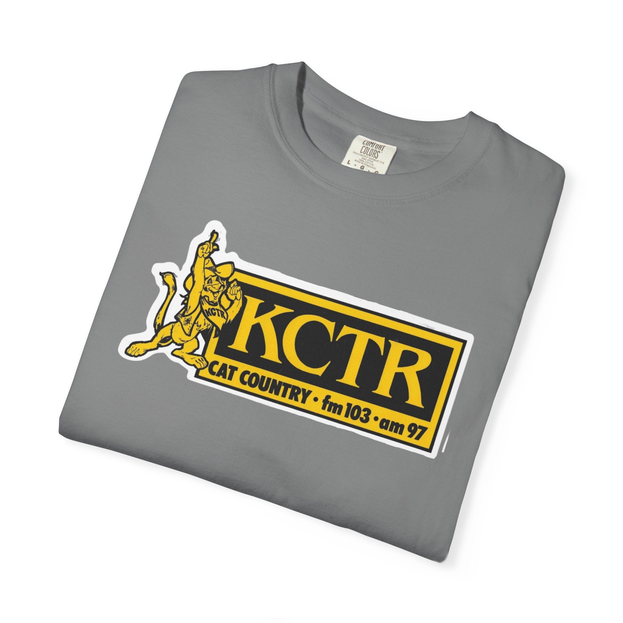 Retro Cat Country 102.9 KCTR Unisex Garment-Dyed T-shirt