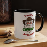 Cowboy for Christmas Accent Coffee Mug (11, 15oz)