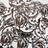 2" Cowboy Boots in BROWN - Embroidered Hat Patch