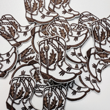 2" Cowboy Boots in BROWN - Embroidered Hat Patch