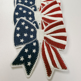 3" Patriotic Bow, USA Flag - Embroidered Hat Patch