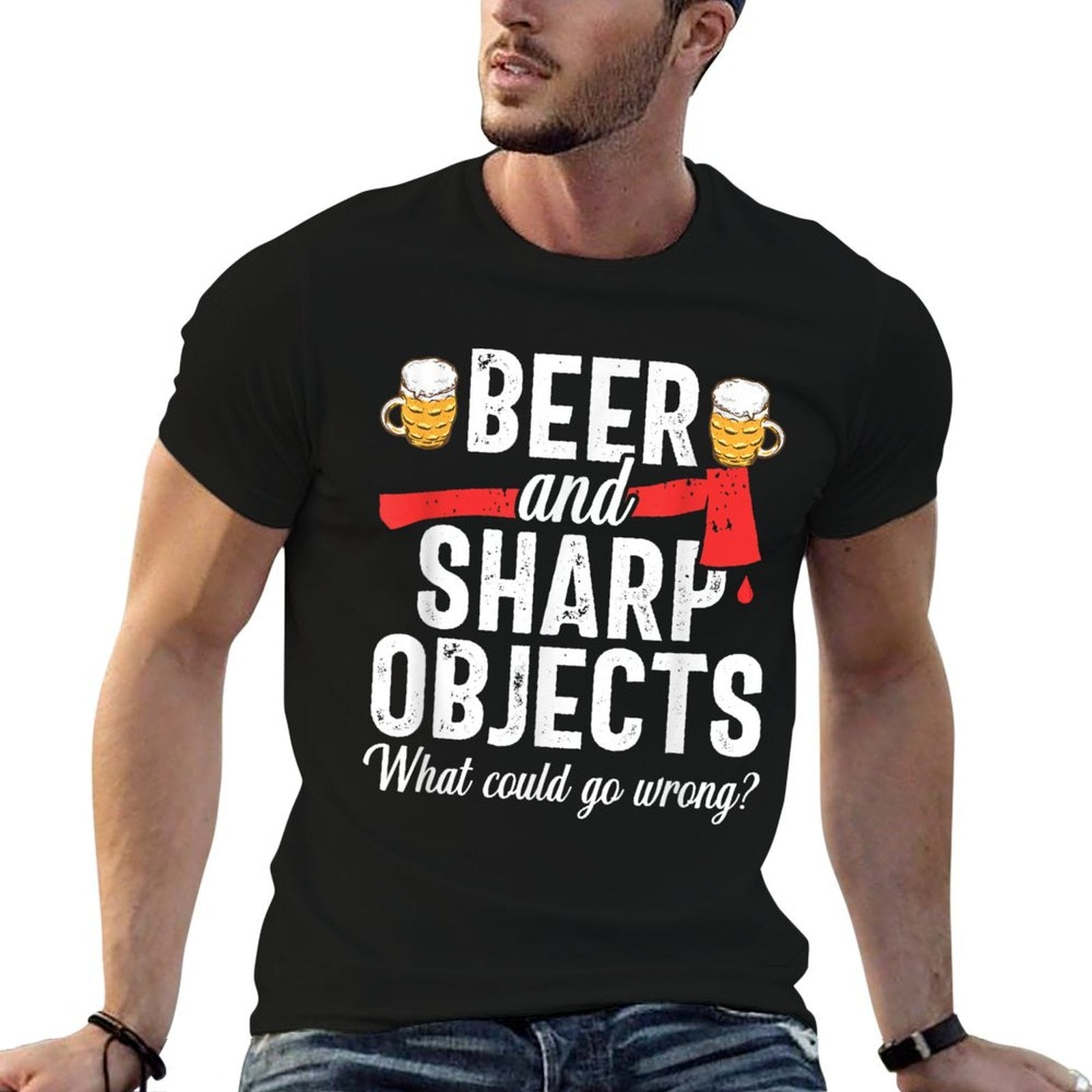 Axe Throwing Dad Funny Beer Hatchet Lumberjack Hobby Tee