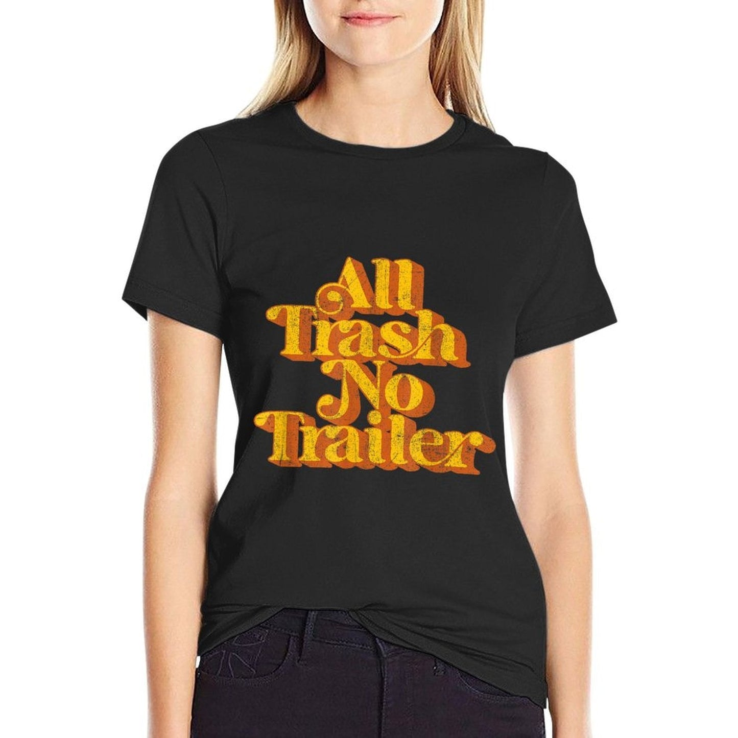 All Trash No Trailer Funny Retro 70s Country Pride Tee