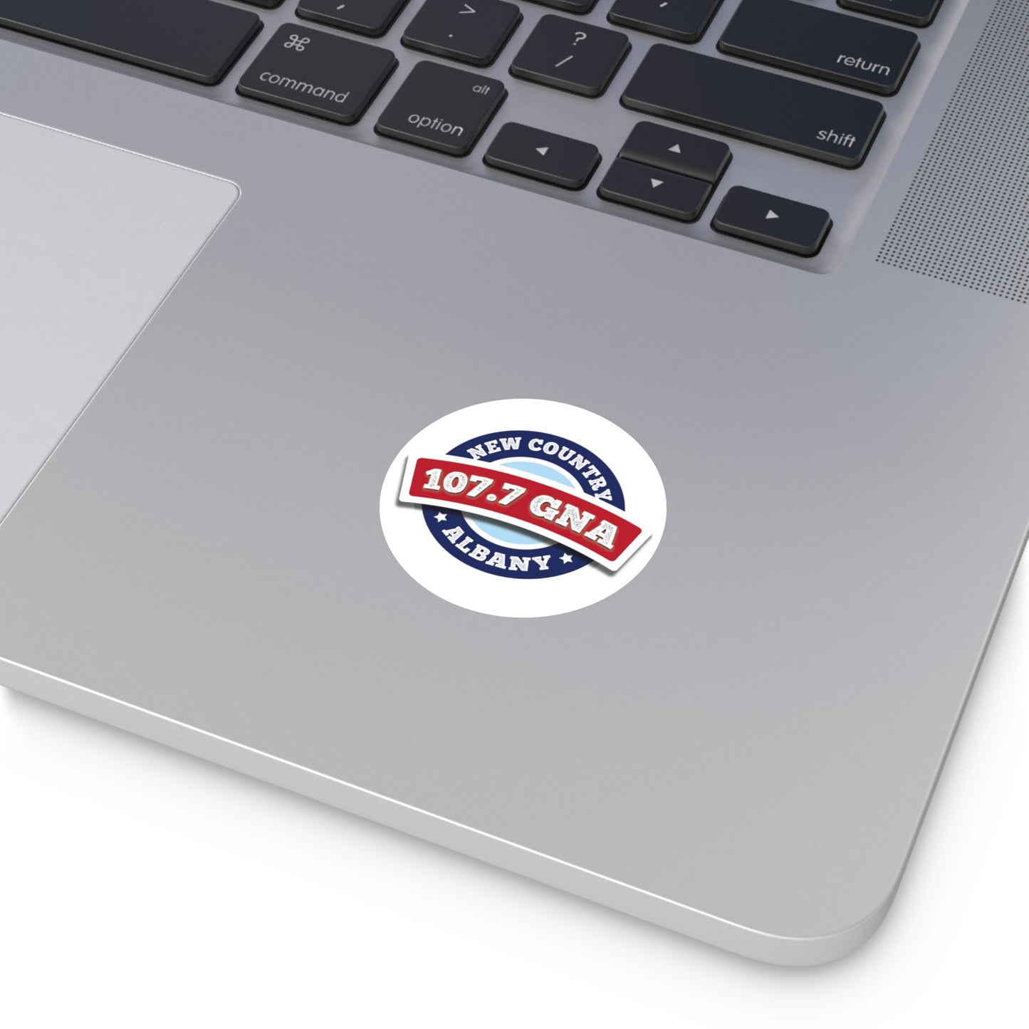 107.7 GNA New Country Round Stickers, Indoor\Outdoor