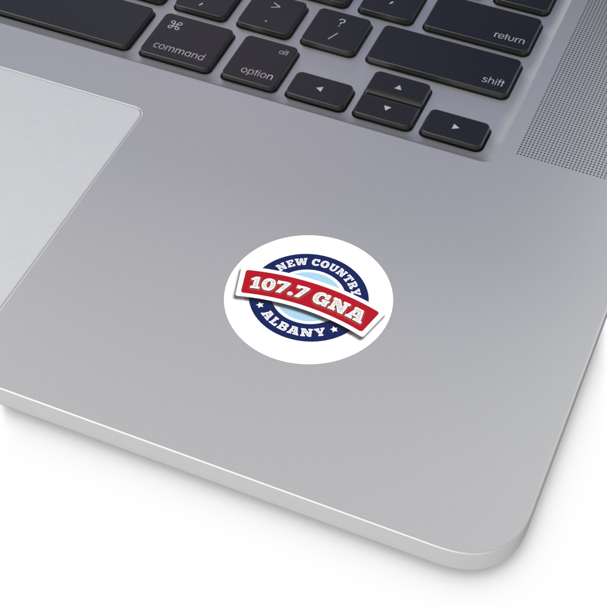 107.7 GNA New Country Round Stickers, Indoor\Outdoor
