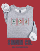 Christmas Rustic Stamp Embroidered Sweatshirt | Vintage Holiday Crewneck | Cozy Christmas Sweatshirt | Farmhouse Christmas Gift | Embroidered Crewneck
