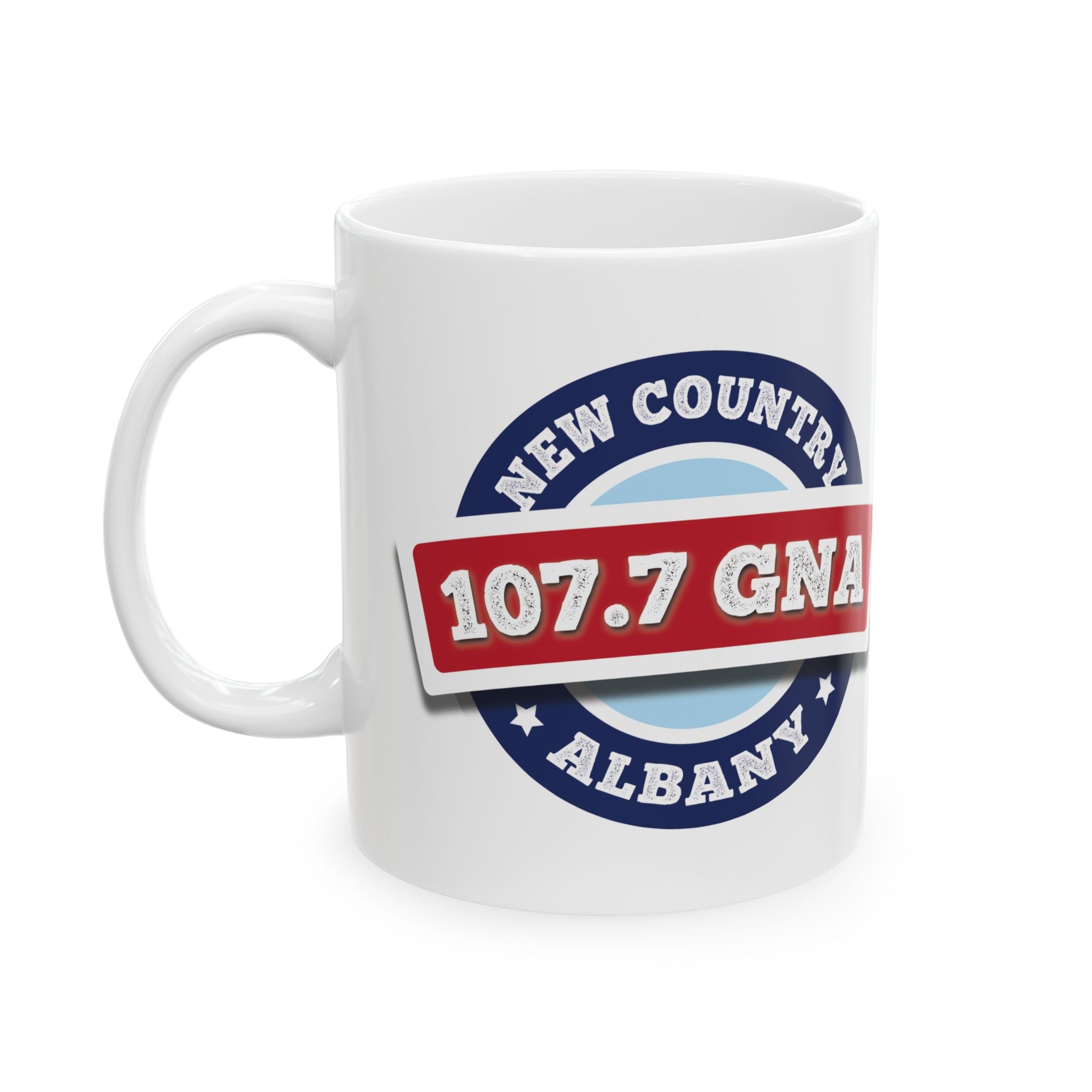 107.7 GNA New Country Ceramic Mug, (11oz, 15oz)